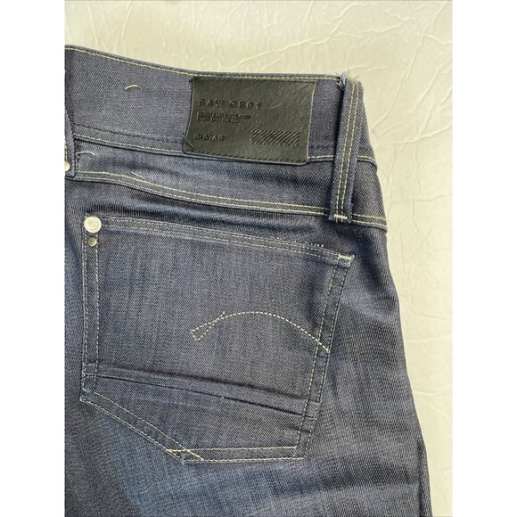 G Star Raw Woman 33x36 Lynn Skinny Dark Blue Denim Jeans - Picture 6 of 8